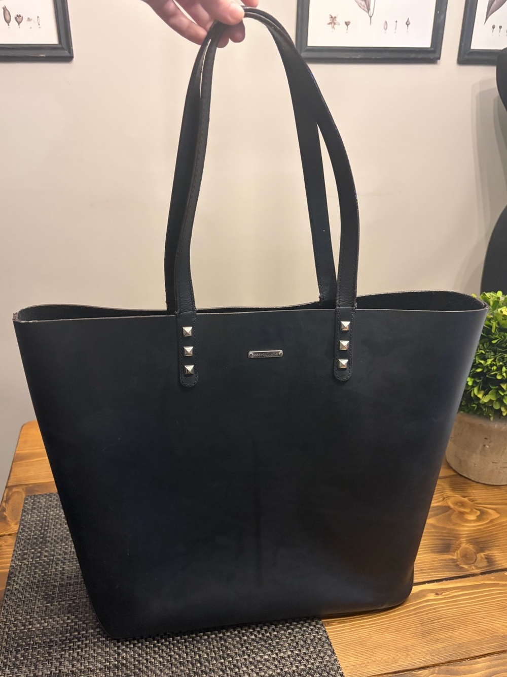 Rebecca Minkoff Black Leather Shoulder Tote Bag